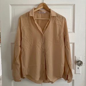 Everlane Silk Nude Peach Button Blouse S